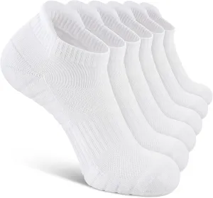 6 Pack Men's Ankle Socks With Cushion - Low Cut Athletic Sports Socks for Women Men 6-9/9-12/12-14