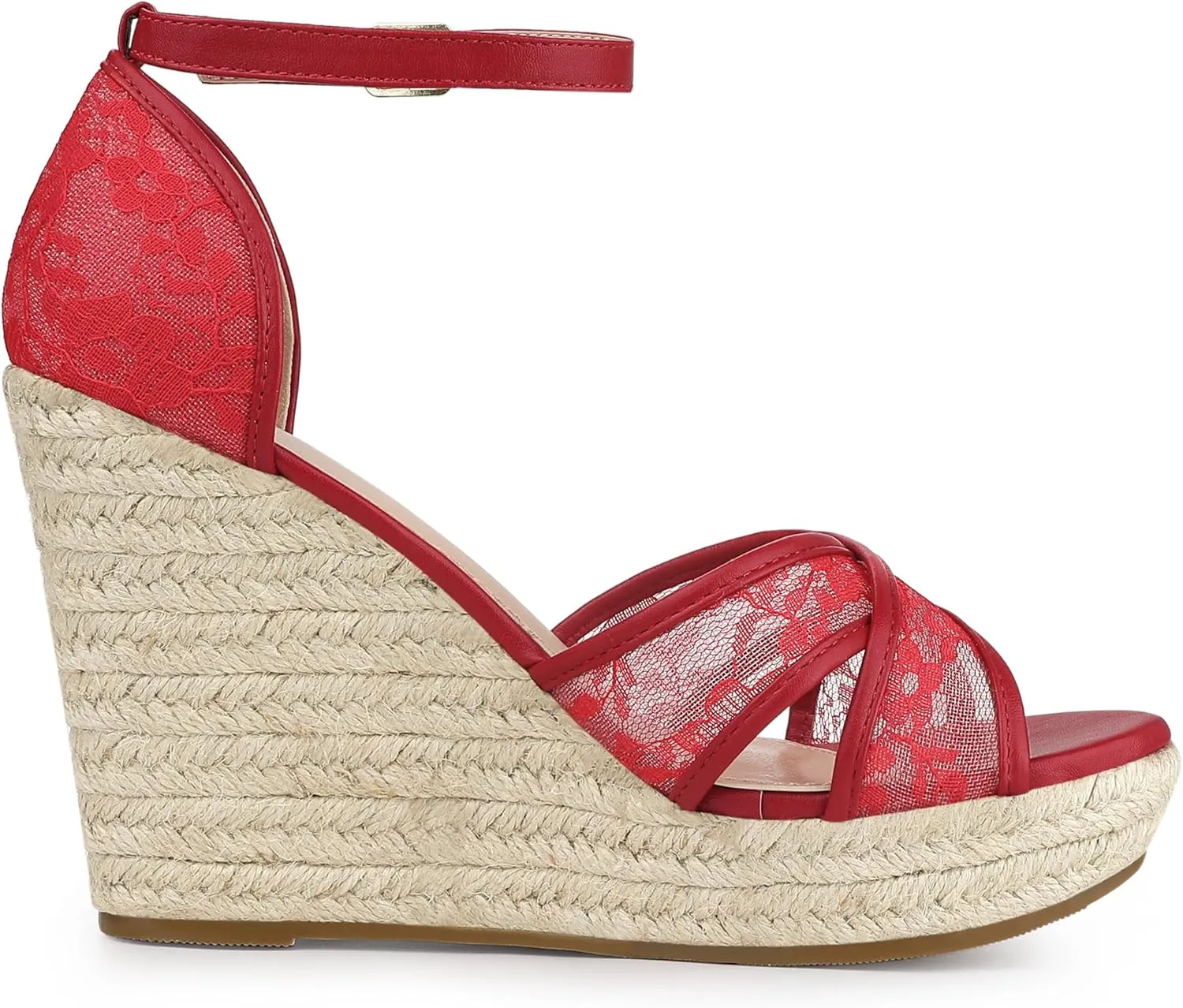 Allegra K Women's Espadrilles Lace Wedges Wedge Sandals