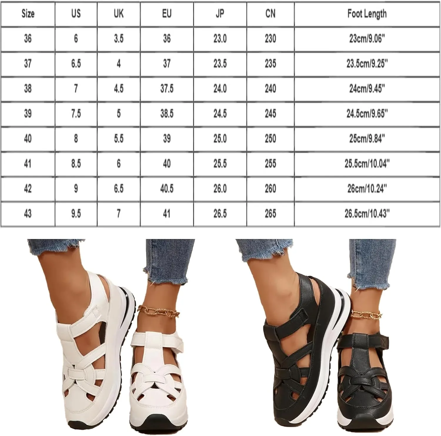 Bomre Shoes, Aveta Orthopedic Sandals, Women's Plus Size Hollow-Out Casual Sandals, Closed Toe Wedge Sandal