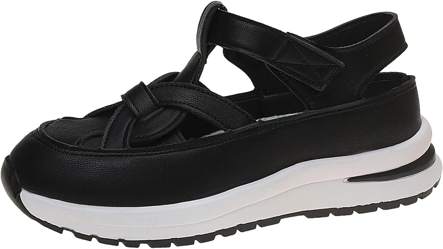 Bootara Women'S Plus Size Hollow-Out Casual Sandals, Closed Toe Platform Sandals Height-Boosting Thick Sole