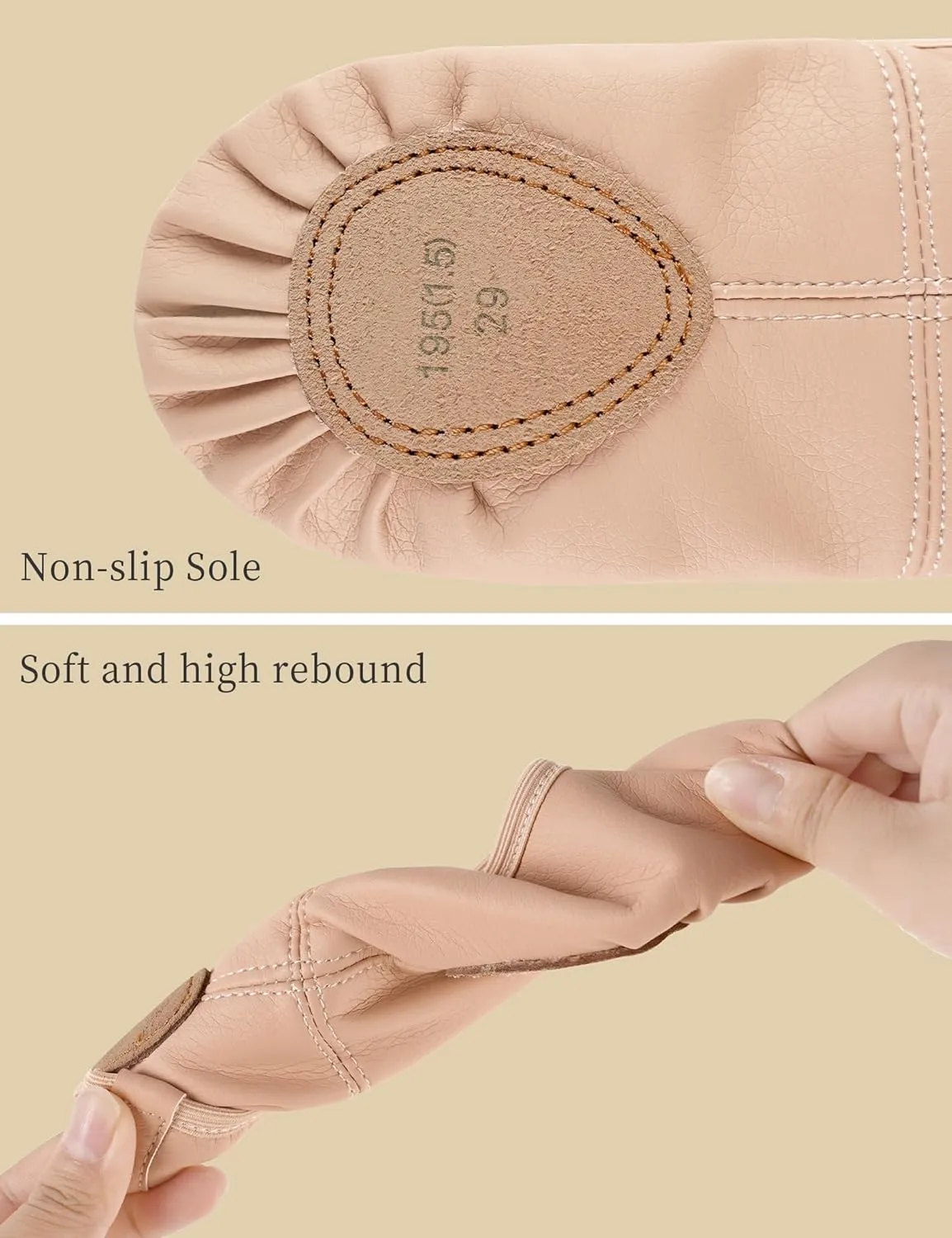 Dance Shoes for Girls PU Leather Ballet Flats Ballerina Slippers with Elastic Laces