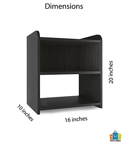 DECORVISTA MDF Wood Bedside End Table for Bedroom Living Room Wooden Nightstand Sofa Side Table with Storage Shelf (Cream)