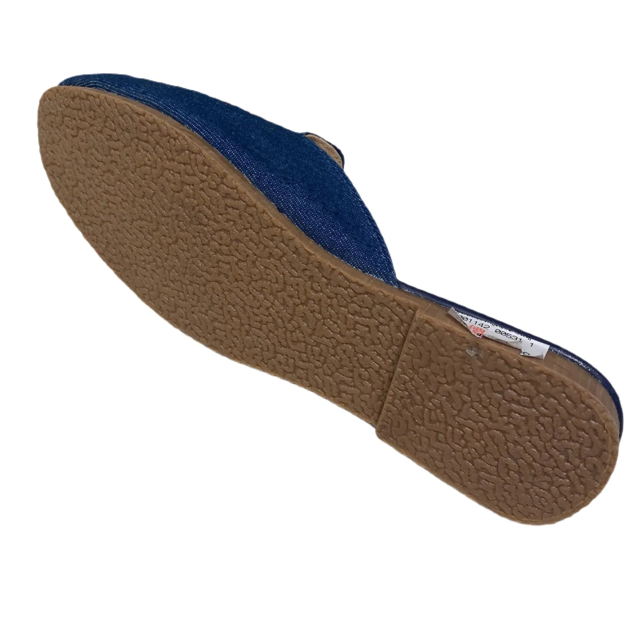 Golden Step Ladies Embroidery Slippers (Prussian Blue)