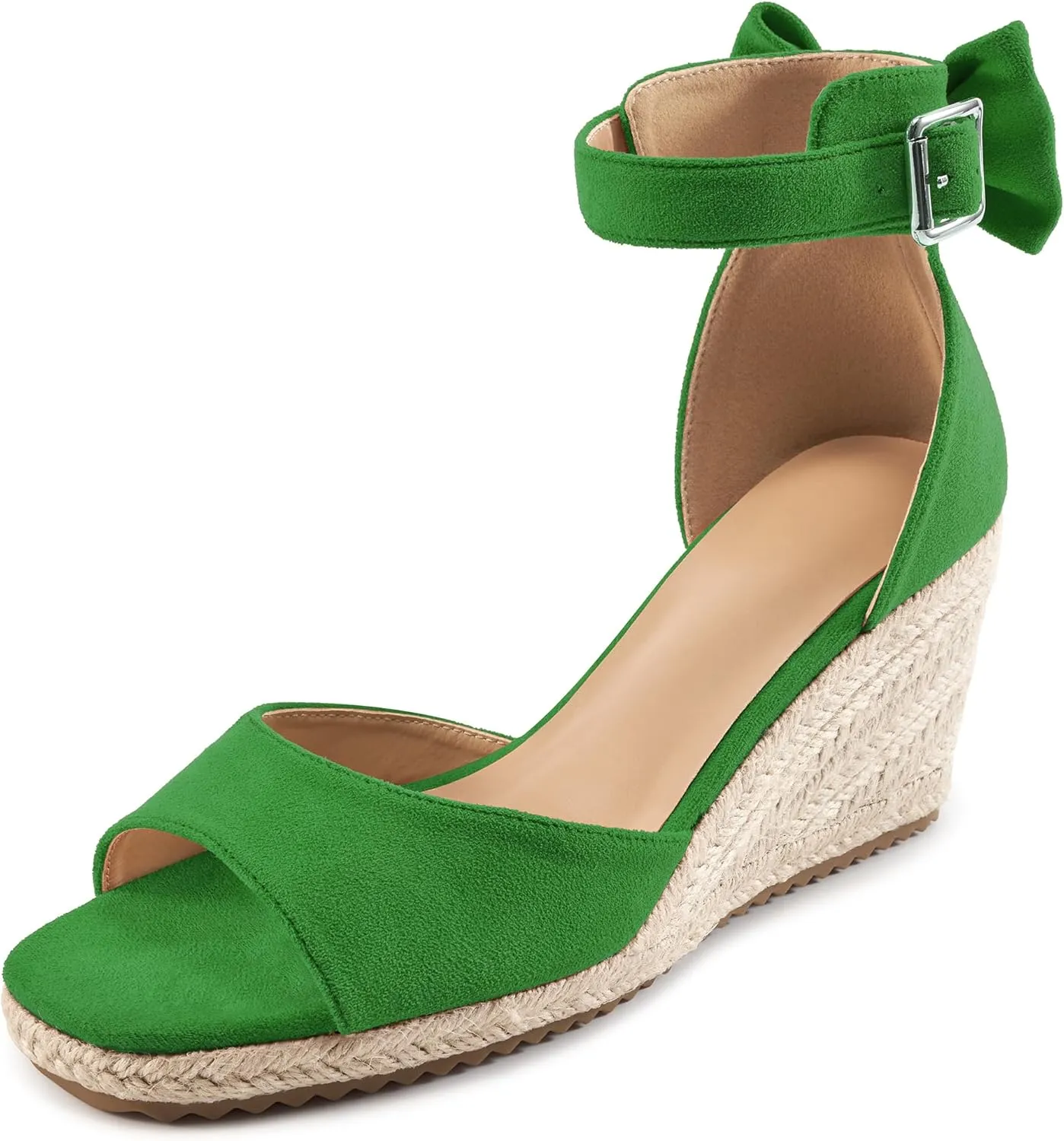 HARENCE Wedge Sandals for Women Shoes: Comfortable Espadrilles Platform Heels Ankle Strap Open Toe Buckle Dressy Summer Sandal