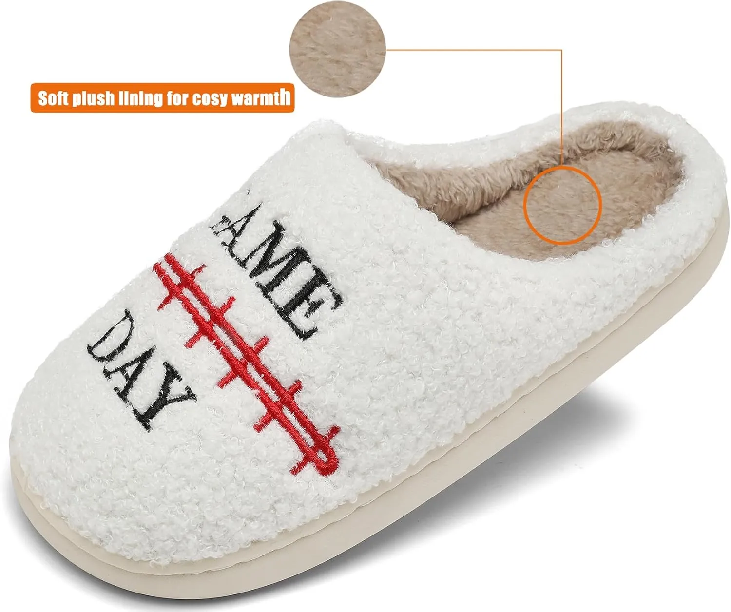 INMINPIN Kids Girls Boys Ball Sports Slippers Soft Curly House Shoes Memory Foam Non-Slip Indoor Outdoor Slippers for Sports Fan