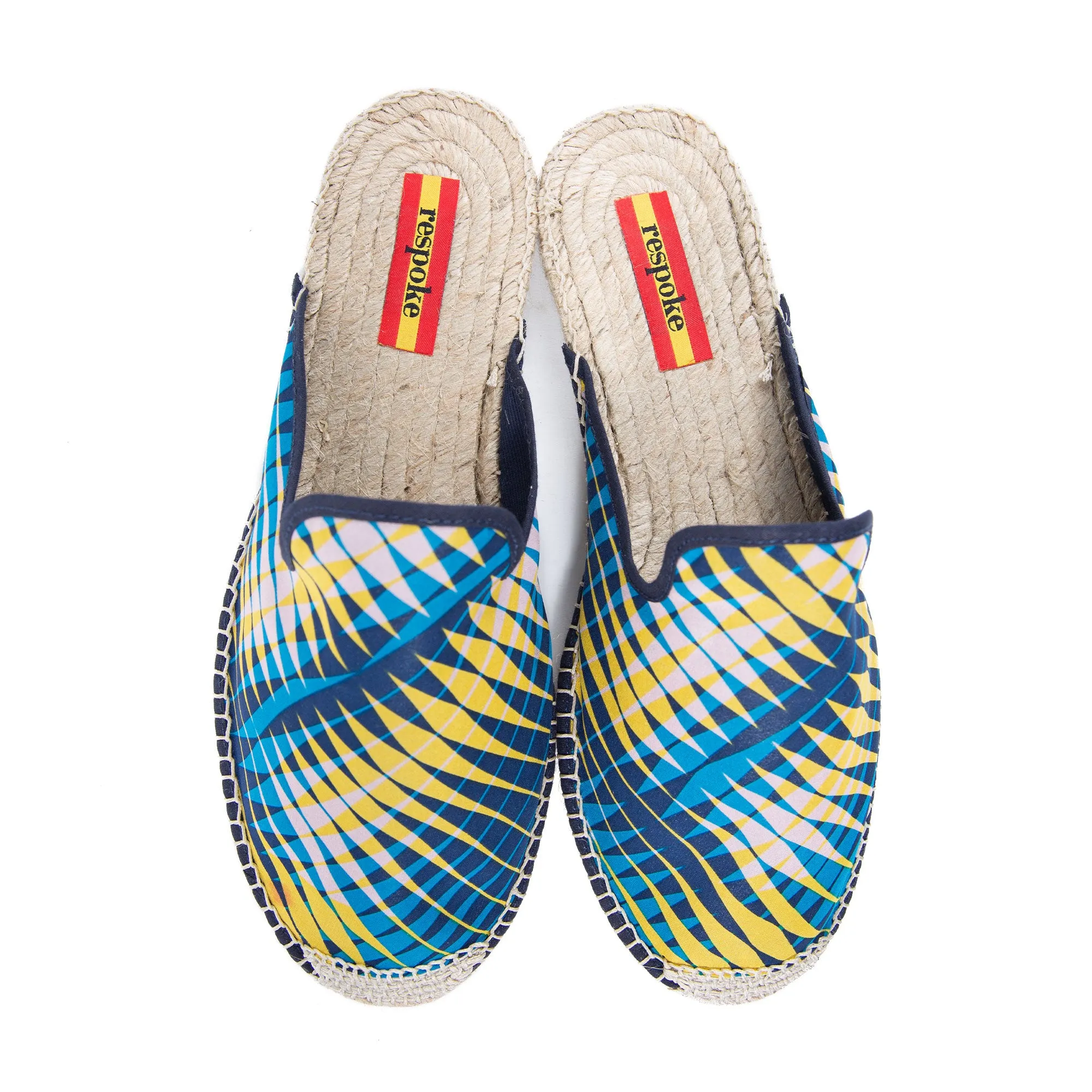 JACY Blue/Yellow Mule Espadrilles