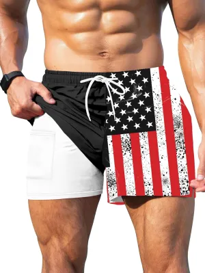 Keevoom Mens Swim Trunks Compression Liner Swim Shorts Quick Dry Swimwear Swimsuit Bathing Suits Board Shorts with Pockets