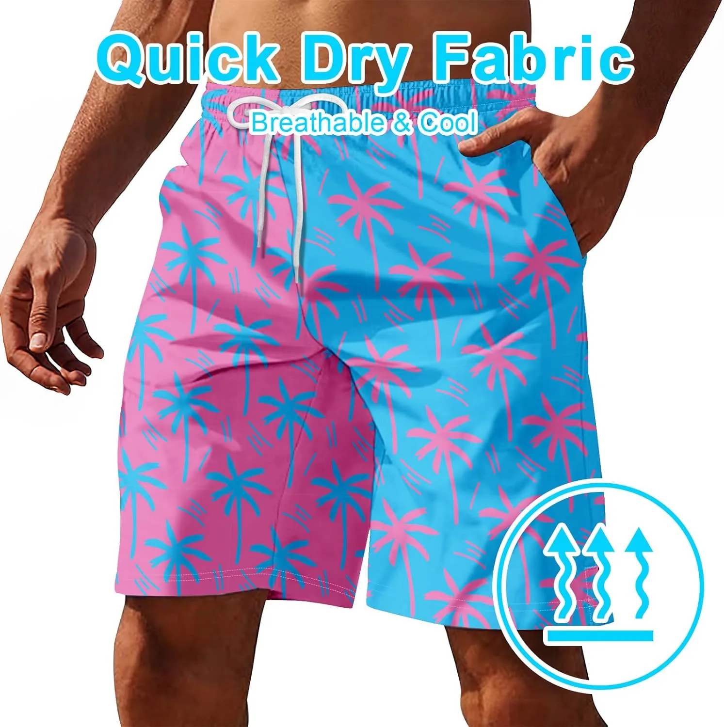 Keevoom Mens Swim Trunks Compression Liner Swim Shorts Quick Dry Swimwear Swimsuit Bathing Suits Board Shorts with Pockets