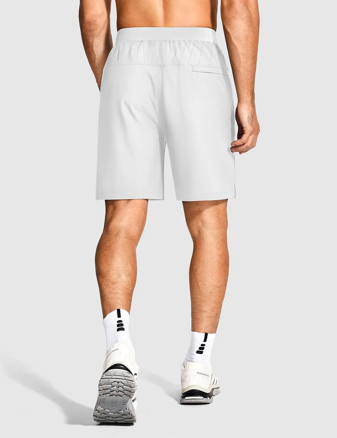 Mens Athletic Workout Gym Shorts 7 Inch Inseam Running Sweat Sport Shorts for Men with Zipper Pockets