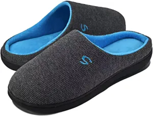 Men's Memory Foam Slippers, Comfy House Shoes, Cozy Men's Slippers with Warm Soft Coral Fleece Lining