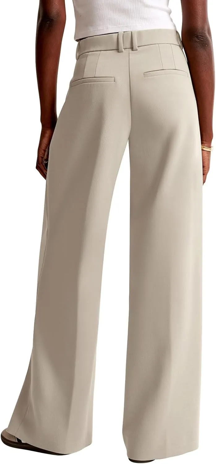 NIMIN Women Wide Leg Pants High Waisted Casual Work Trousers Business Dress Pants with Pockets