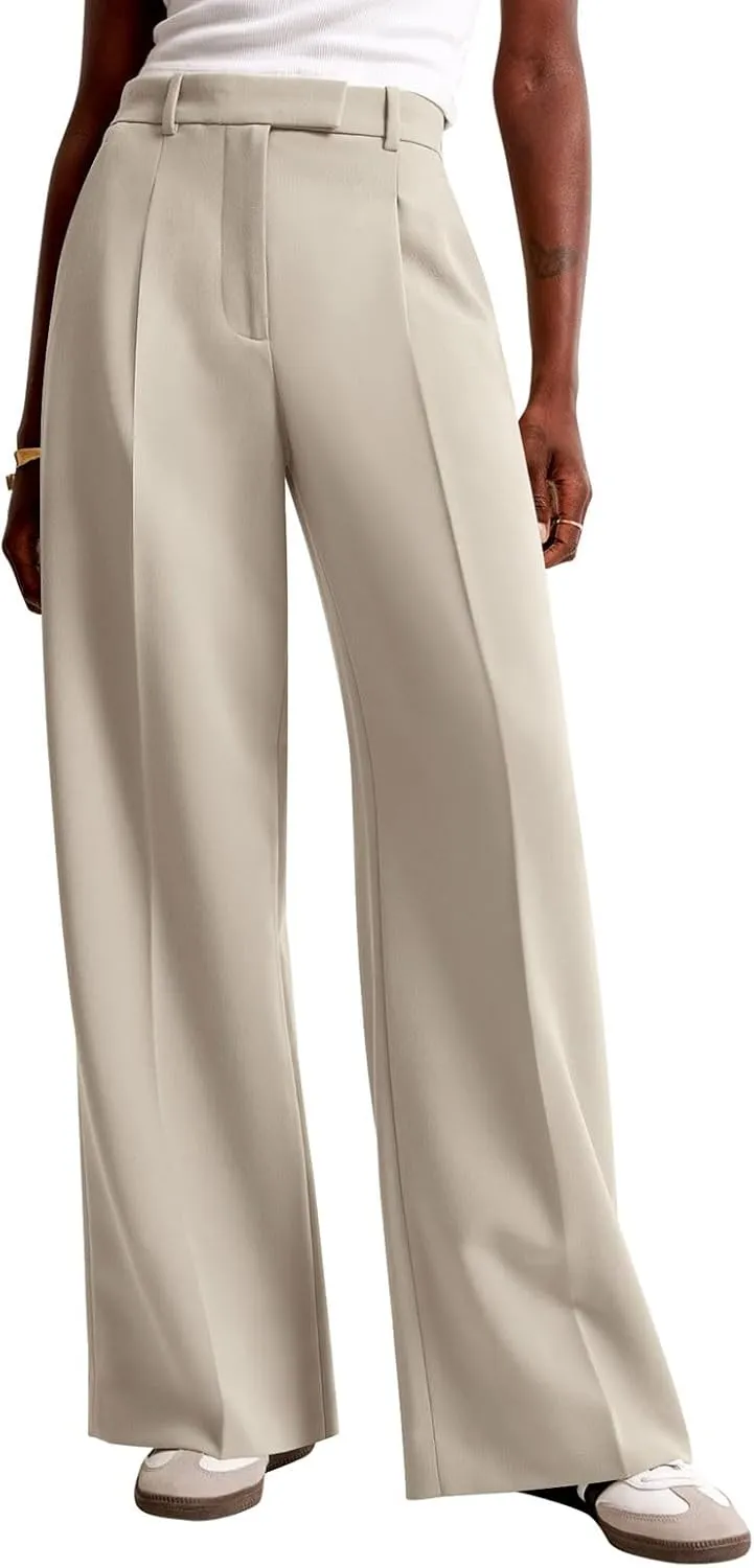 NIMIN Women Wide Leg Pants High Waisted Casual Work Trousers Business Dress Pants with Pockets