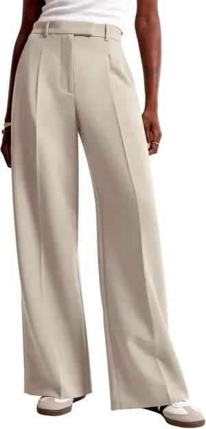NIMIN Women Wide Leg Pants High Waisted Casual Work Trousers Business Dress Pants with Pockets