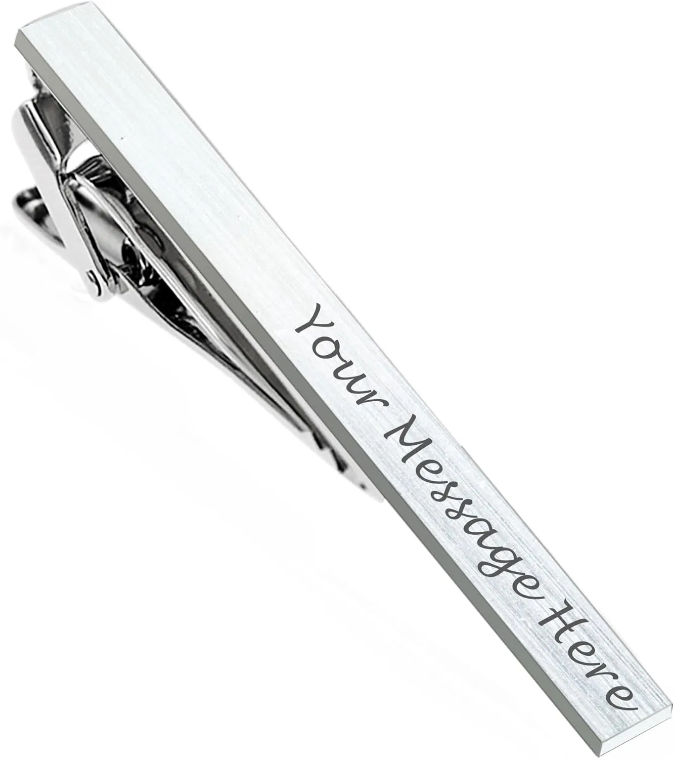 Personalized Tie Clips Pin for Men Engraved Exquisite Stainless Steel Personalized Gift for Best Man Usher Dad Boyfriend Wedding Husband Birthday Engagement with Box