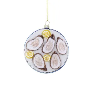 Plated Oyster Glass Ornament