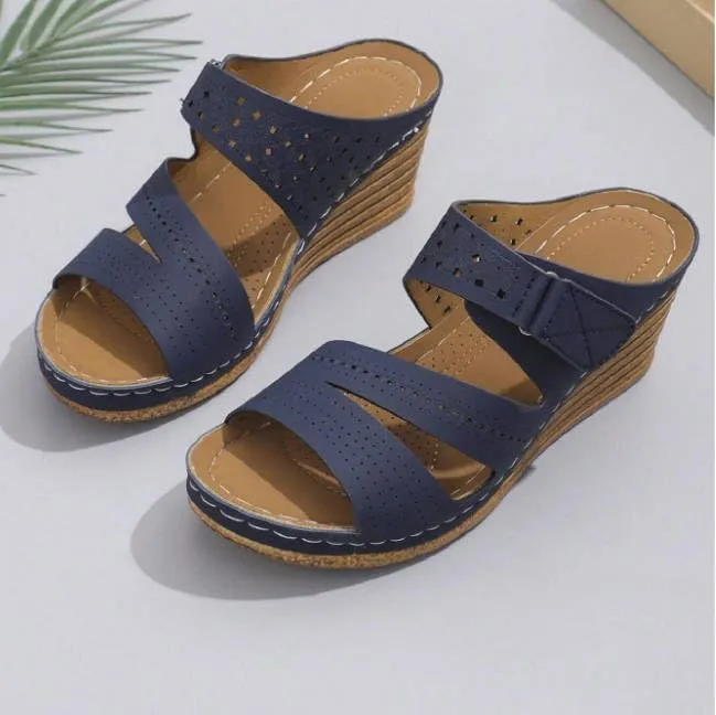Wedge Sandals for Women 2025 Dressy Platform Sandals Women Casual Comfortable Fashion Mid Heels Open Toe Espadrilles Wedges Slip on Shoes Dressy Summer Flat Heels