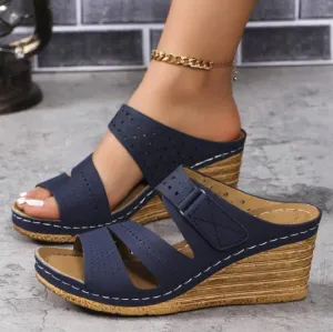 Wedge Sandals for Women 2025 Dressy Platform Sandals Women Casual Comfortable Fashion Mid Heels Open Toe Espadrilles Wedges Slip on Shoes Dressy Summer Flat Heels