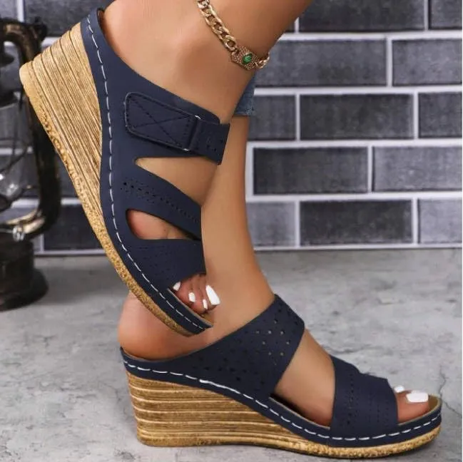 Wedge Sandals for Women 2025 Dressy Platform Sandals Women Casual Comfortable Fashion Mid Heels Open Toe Espadrilles Wedges Slip on Shoes Dressy Summer Flat Heels