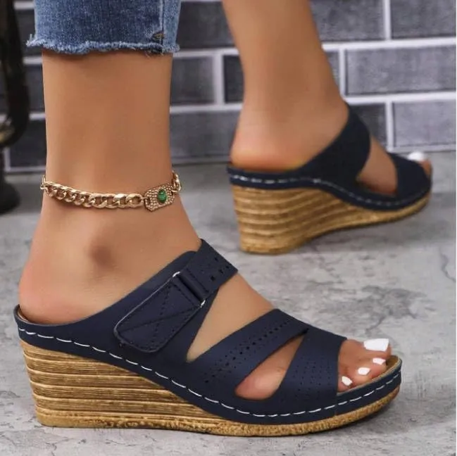 Wedge Sandals for Women 2025 Dressy Platform Sandals Women Casual Comfortable Fashion Mid Heels Open Toe Espadrilles Wedges Slip on Shoes Dressy Summer Flat Heels