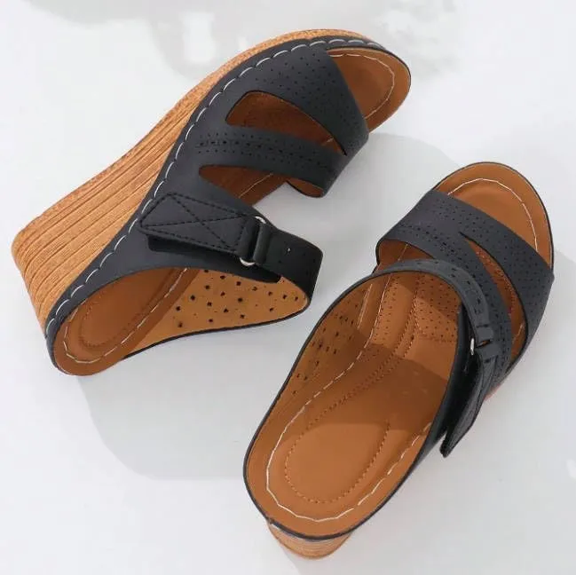 Wedge Sandals for Women 2025 Dressy Platform Sandals Women Casual Comfortable Fashion Mid Heels Open Toe Espadrilles Wedges Slip on Shoes Dressy Summer Flat Heels