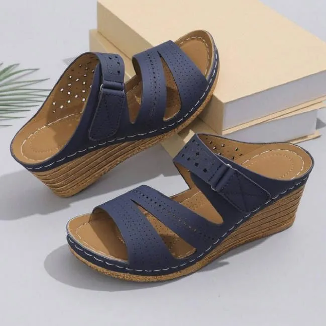 Wedge Sandals for Women 2025 Dressy Platform Sandals Women Casual Comfortable Fashion Mid Heels Open Toe Espadrilles Wedges Slip on Shoes Dressy Summer Flat Heels