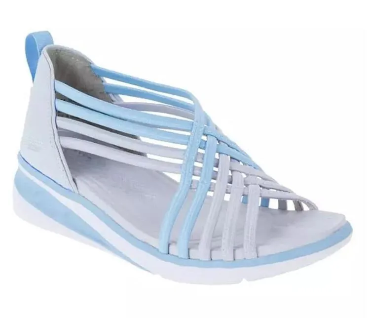 Yeknu Women Sandals Summer Sandals Casual Wedges Shoes For Women Soft Heels Chaussure Femme Mix Color Heel Shoes Summer Footwear