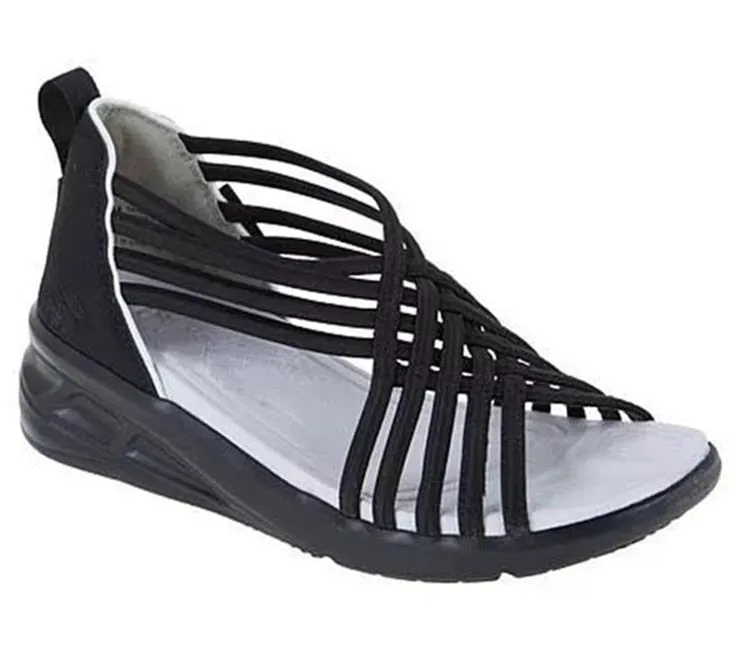 Yeknu Women Sandals Summer Sandals Casual Wedges Shoes For Women Soft Heels Chaussure Femme Mix Color Heel Shoes Summer Footwear