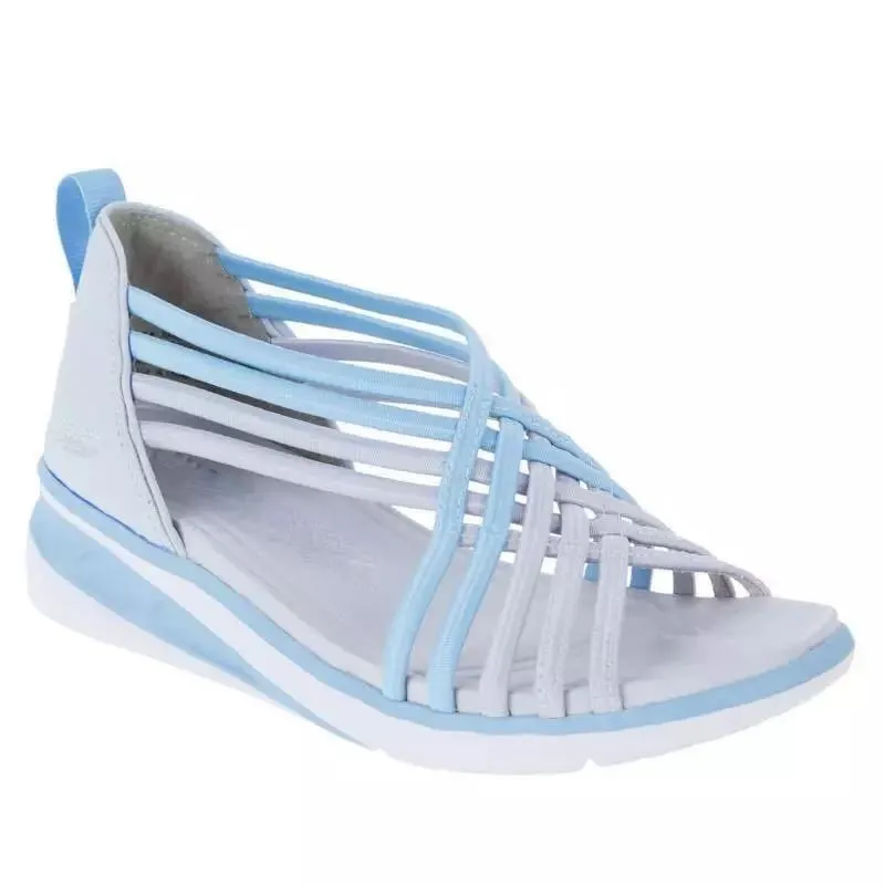 Yeknu Women Sandals Summer Sandals Casual Wedges Shoes For Women Soft Heels Chaussure Femme Mix Color Heel Shoes Summer Footwear