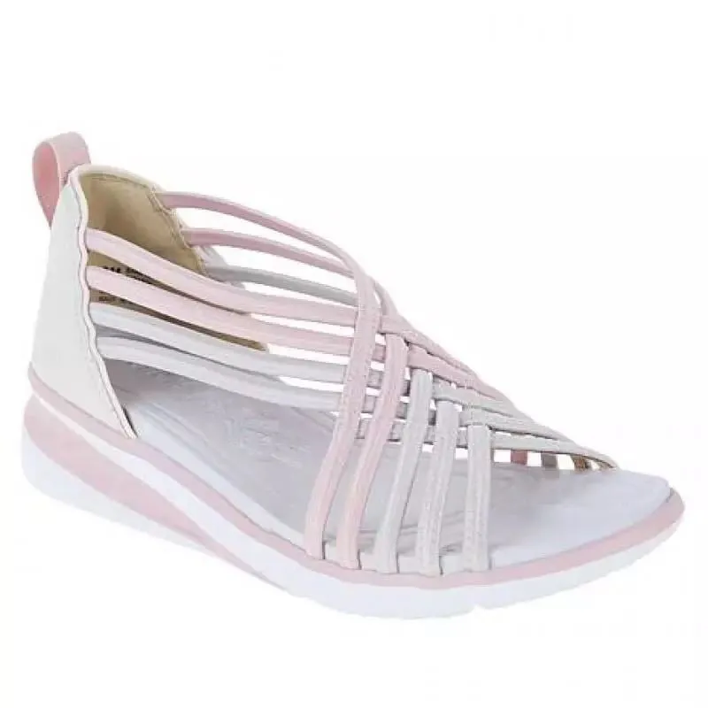 Yeknu Women Sandals Summer Sandals Casual Wedges Shoes For Women Soft Heels Chaussure Femme Mix Color Heel Shoes Summer Footwear