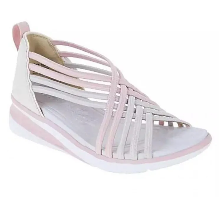 Yeknu Women Sandals Summer Sandals Casual Wedges Shoes For Women Soft Heels Chaussure Femme Mix Color Heel Shoes Summer Footwear